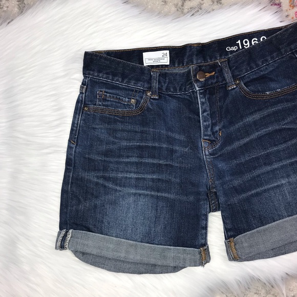 GAP 1969 Sexy Boyfriend Shorts Cuffed Dark Wash - Picture 3 of 8
